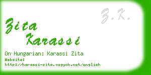 zita karassi business card